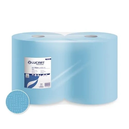 Lucart Putztuchrolle SkyTech 2-lagig blau 500 Blatt/Rolle