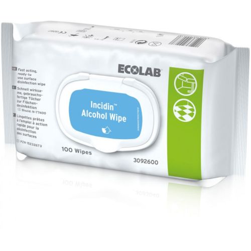 Ecolab Incidin Alcohol Wipes Schnelldesinfektions-Tücher 20x20cm