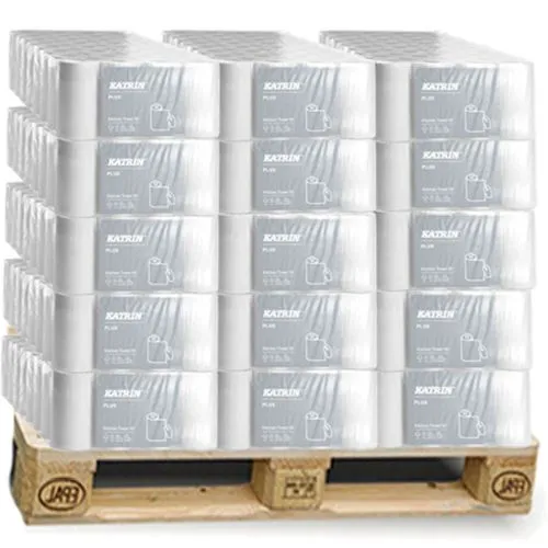 1 Palette Katrin Plus Küchenrolle 2-lag. weiß 64 Blatt, 27 Pack á 32 Rollen