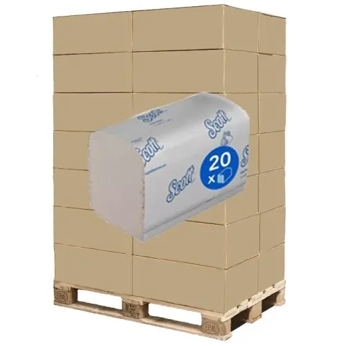 1 Palette Kimberly-Clark Papierhandtücher 2-lag, 23x22,5 Zick/Zack-Falz,